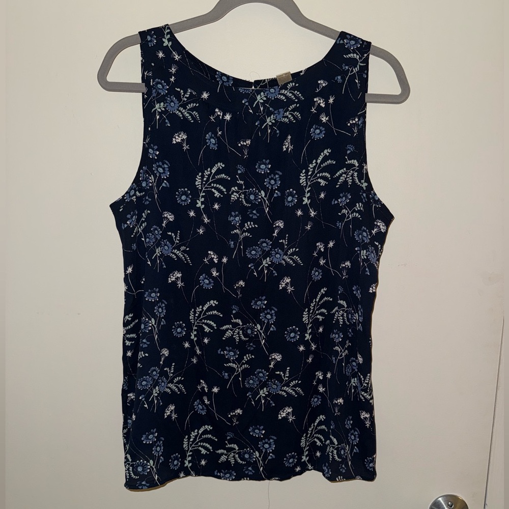 Blue, floral tank top from Loft